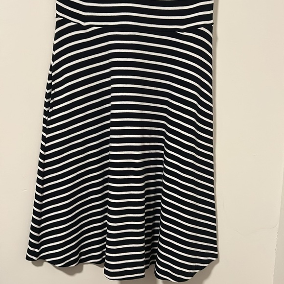 Talbots 100% Cotton Navy Blue and White Striped Dress  Coastal Size Small - Picture 2 of 6
